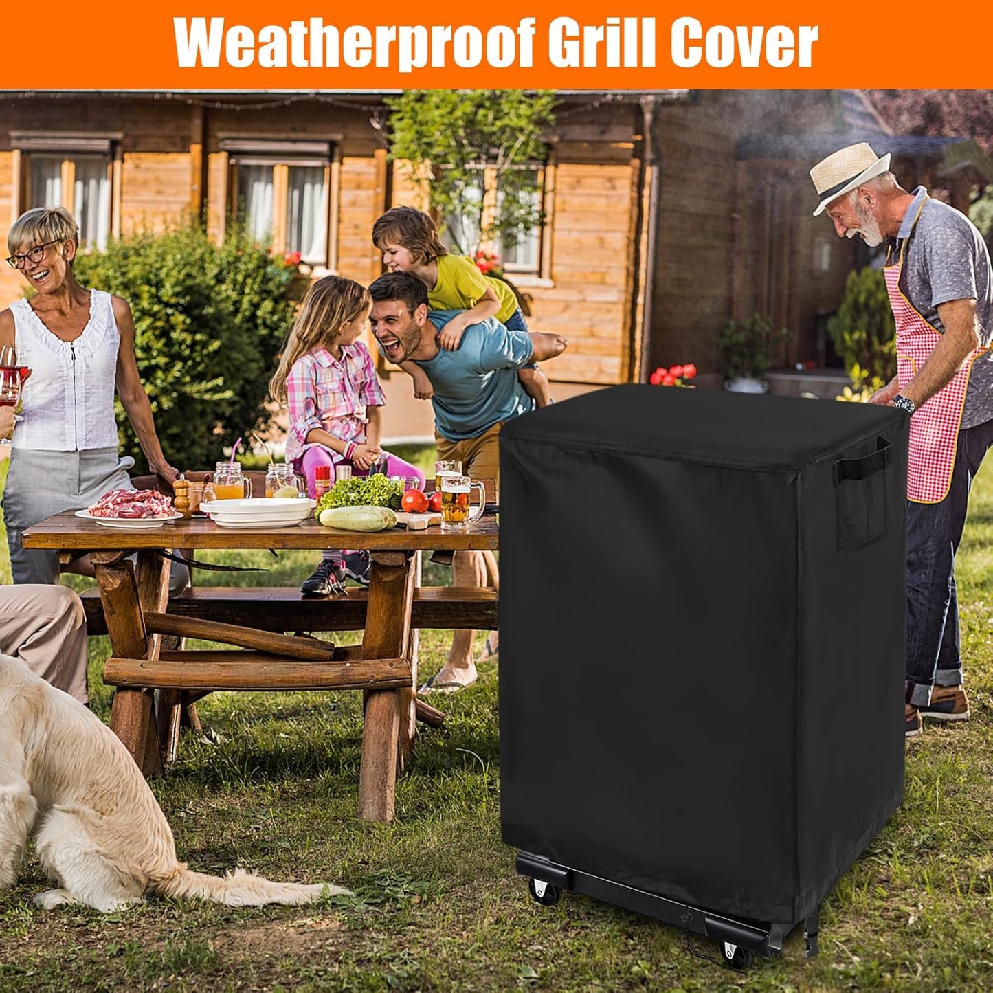 2 Burner Gas Grill Cover 32 Inch, Waterproof Cover for Char-Broil 463673519 Gas Grill, Protective Outdoor Grill Cover for Weber Nexgrill with Collapsed Side Tables