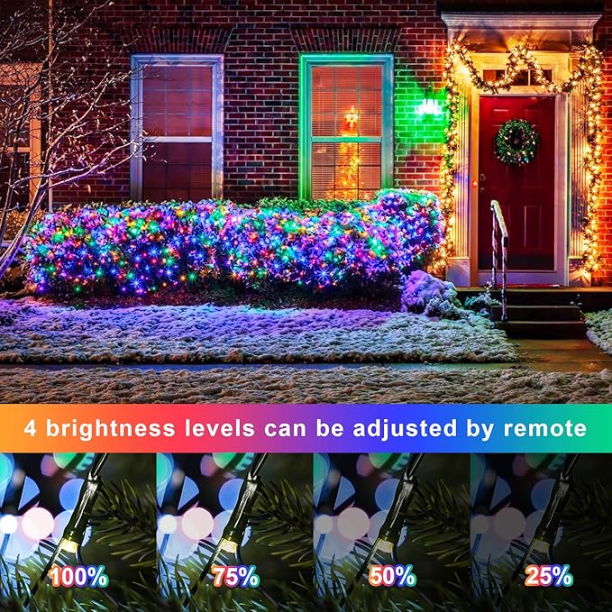 Net Lights Outdoor Mesh Lights, 360 LED Christmas Net Lights Plug in with Remote, 12x5 ft Extendable 8 Modes Net Lights Waterproof with Green Wire for Bushes Gazebo Lawn Patio Garden Tree (Multicolor)