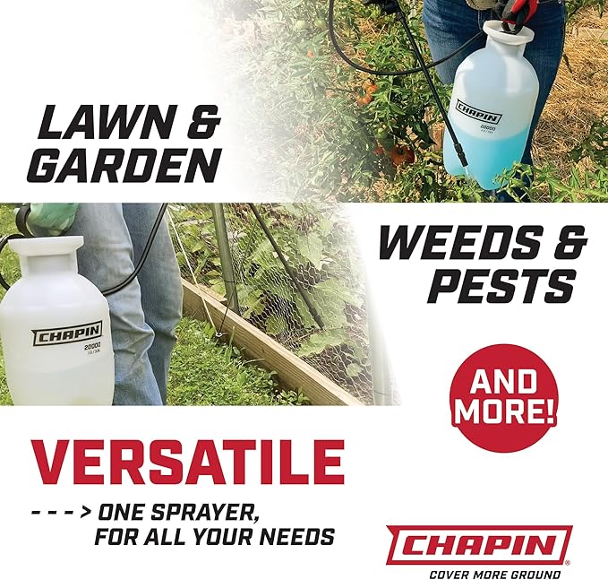 Chapin 20004 Made in USA 1 -Gallon Lawn and Garden Pump Pressured Sprayer, for Spraying Plants, Garden Watering, Weeds and Pests