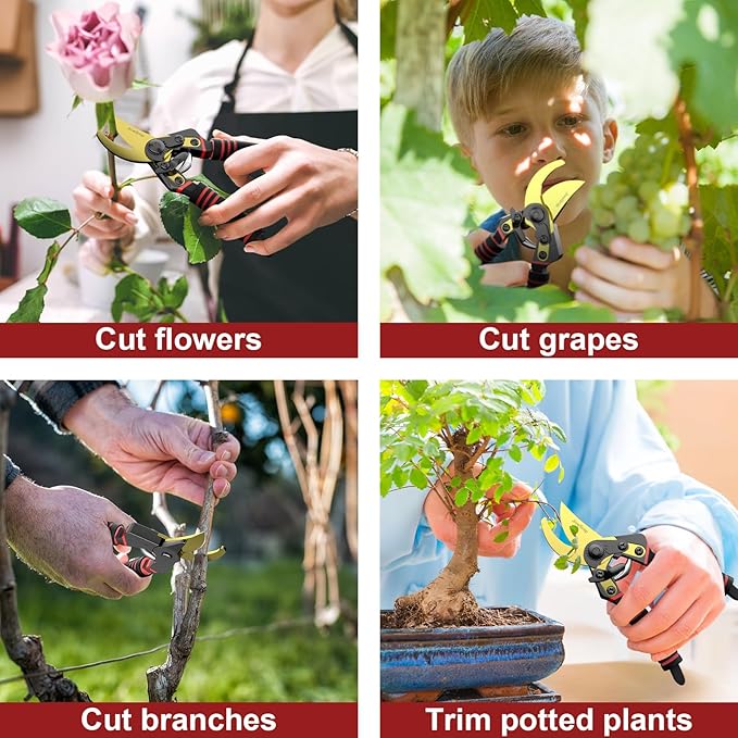 Professional Titanium Garden Shears Adjustable Opening Size Professional Bypass Pruning Shears for Plants, Hedges, and Flowers（Includes Scissors + Blade）