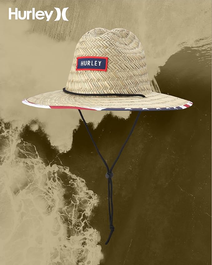 Hurley Men's Straw Hat - Bayside Lifeguard Straw Sun Hat
