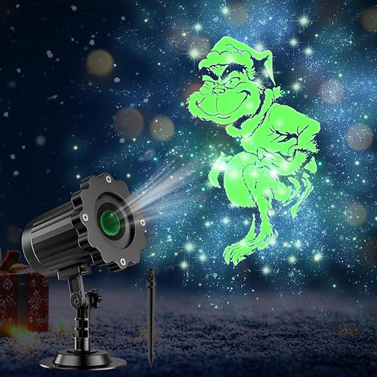 3D Dynamic Christmas Projector Lights Outdoor Indoor-2024 Upgrade Dinosaur Christmas Decorations,Waterproof Holiday Projector Lights for Window Ground Roof Wall Yard Xmas Decor