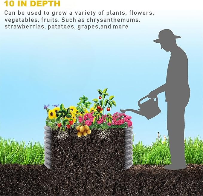 3 Pack 2x2FT Round Galvanized Raised Garden Bed Outdoor,Metal Garden Bed for Vegetables,Steel Raised Beds for Gardening,Above Ground Garden Box for Flower