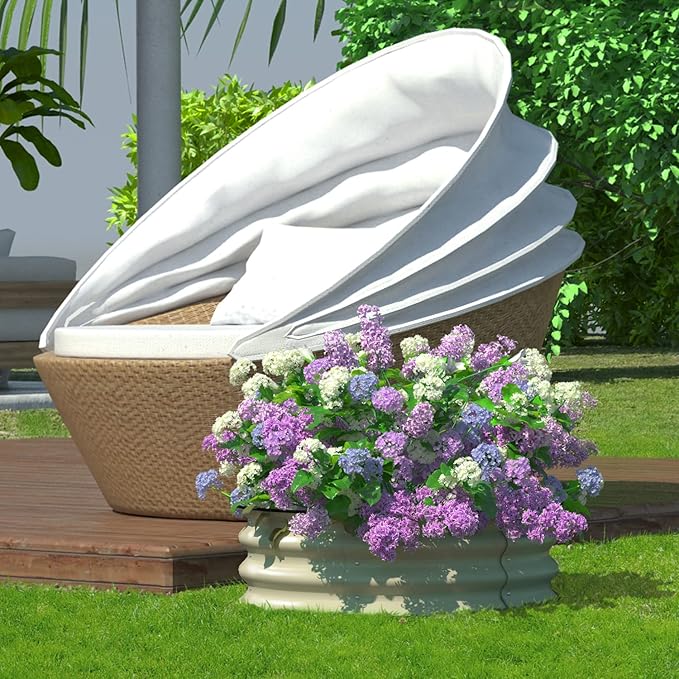 BPS Metal Raised Garden Bed, 2-Pack 2.5FT Diameter Galvanized Planter Raised Garden Boxes for Flower Planters, Vegetables Herb