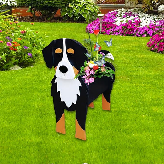 Bernese Mountain Dog Planter Plant Pots,Cute Garden Dog Flower Planter,Dog Planters Birthday Gifts for Women,Office,Indoor/Outdoor Decor（9.45 * 5.75 * 12.2in）