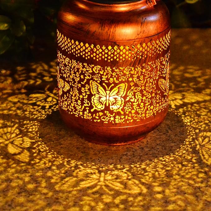 Outdoor Solar Lantern Decorative Waterproof Solar Lights for Yard, Patio, and Garden (Butterfly )