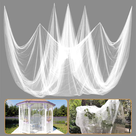 2Pcs 13x10ft Mosquito Net, Mesh Netting for Patio Skin and Plants Protection, Garden Bird Bug Screen, White