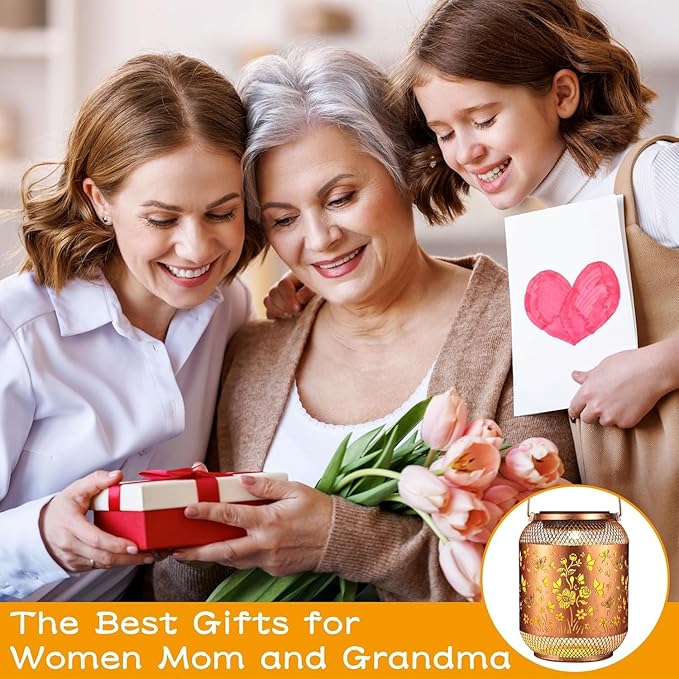 Solar Lanterns Outdoor Waterproof Christmas Birthdays Gifts for Women Mom Grandma Butterfly Garden Decor Metal Hanging Solar LED Lights for Patio(Butterfly Swarm)