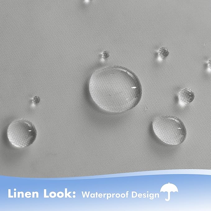 HolidayIdeas Outdoor Sheer Curtains for Patio Waterproof, 4 Panels - 54 x 84 Inch - Cloud Grey Light Filtering Voile Outside Curtains Grommet Drapes for Front Porch, Gazebo, Pergola, Backyard