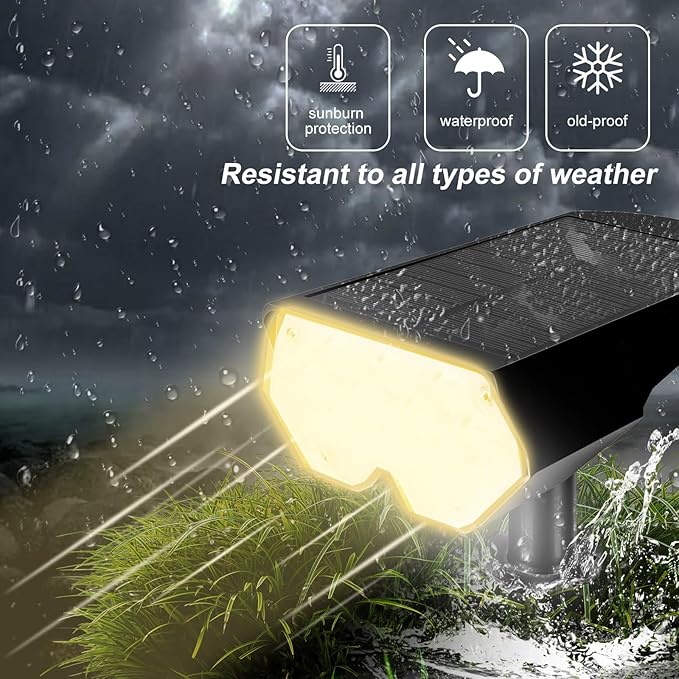 All-New Solar Spot Lights Outdoor Waterproof，20 LEDs Solar Tree Lights with 2 Modes, Landscape Spotlights for Pathway, Patio, Garden, Trees, Pool(4 Pack,Warm Light)