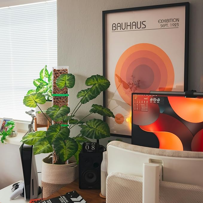 EOX 2 Pcs 24 Inch Plastic Moss Pole for Plants Monstera, Plant Poles for Climbing Plants, Plant Support for Indoor Plants Work with Sphagnum Moss, 45 Inch Moss Pole Set of 2, Garden Ties