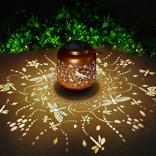 Gifts for Mothers Day Women Mom Grandma Solar Lantern Outdoor Waterproof Dragonfly Garden Decor Hanging Solar Lights Yard Decorations Outdoor, Birthday Gifts for Mom, Backyard, Patio, Porch