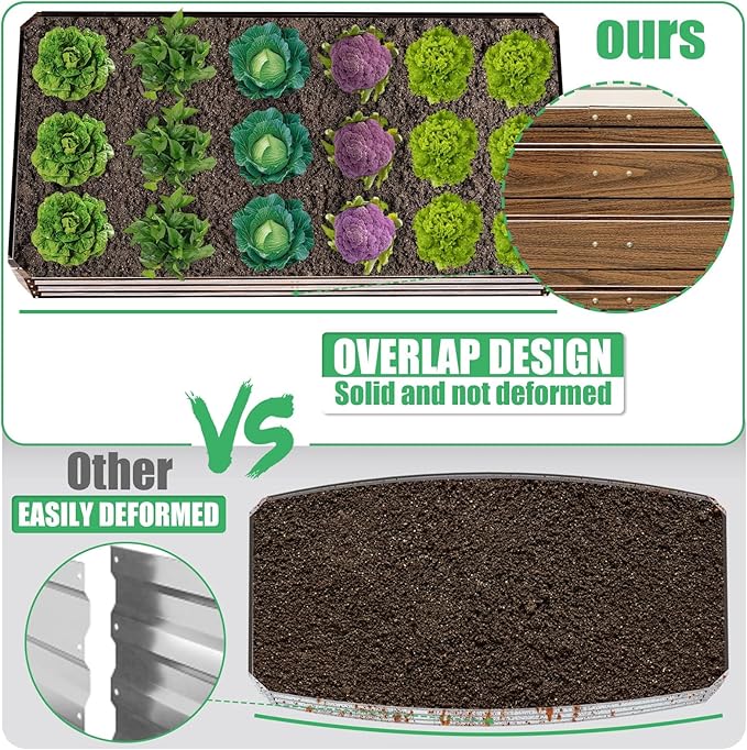 SnugNiture Galvanized Raised Garden Bed 4x4x1FT Outdoor Large Metal Planter Box Steel Kit for Planting Vegetables, Flowers