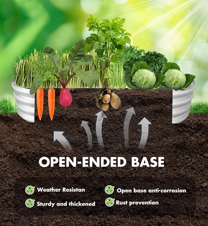 Raised Garden Bed, 2 Pcs 7×3×1ft Outdoor Galvanized Planter Boxes, Galvanized Garden Beds Outdoor with Metal Plant Stakes, Large Raised Garden Stock Tank, Garden Beds Outdoor for Vegetables