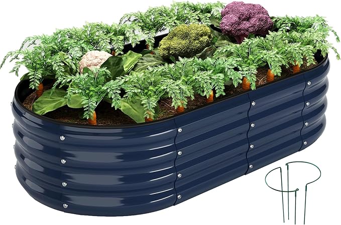 Raised Garden Beds Outdoor Galvanized Planter Raised Garden Bed 4x2x1ft Flower Garden Bed