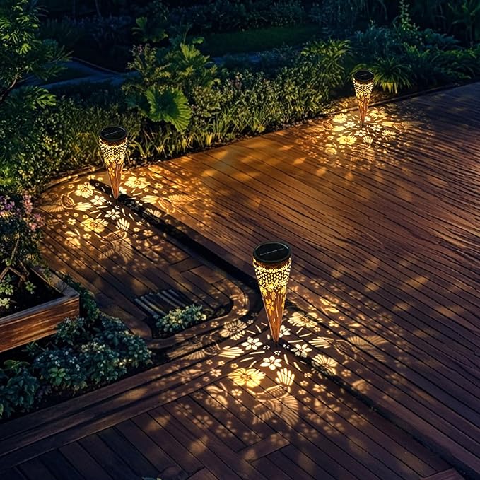 Solar Hummingbirds Garden Stakes Lights 4Pack Outdoor Decorative Lighting for Yard Pathway Patio Decor Lawn Ornament Gifts for Women Mom