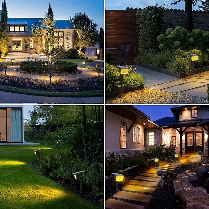 nipify 12 Pack Solar Spot Lights Outdoor Motion Sensor with 3 Modes,Solar Spotlights Outdoor Waterproof 2-in-1 Auto On/Off Solar Landscape Lighting for Outside Yard Wall Garden Pathway, Warm White