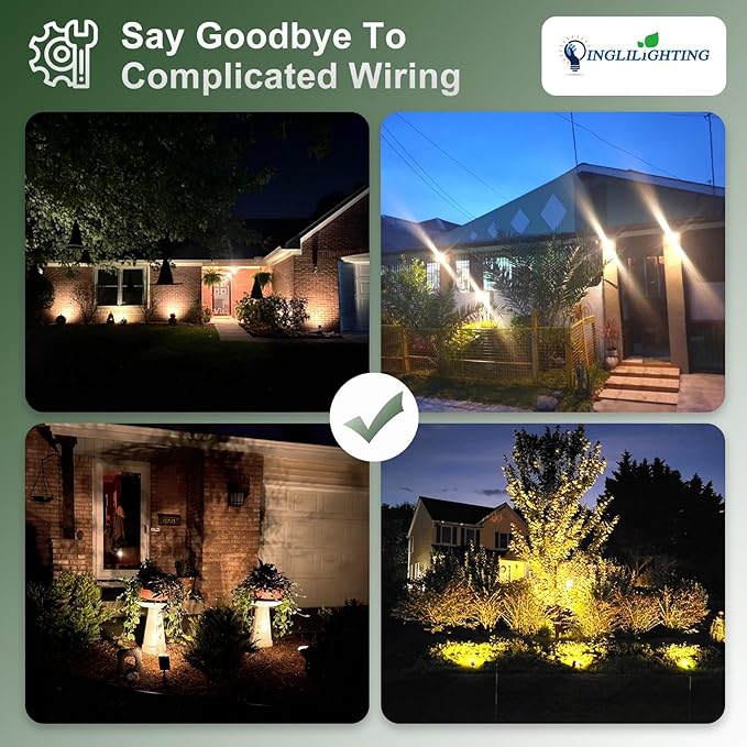DINGLILIGHTING Waterproof Solar Lights Outdoor: IP65 Led Spot Light Decorations for Garden - 3 Lighting Modes Solar Powered for Yard - Dust to Dawn Uplighting Landscape Pathway Drive Patios 4PC Warm