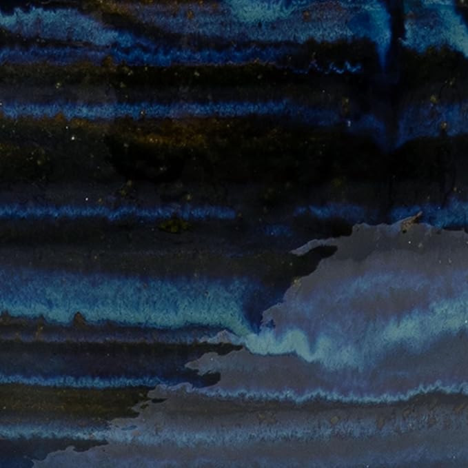 Sunnydaze Studio Large Ceramic Plant Pot - Round Outdoor Glazed Ceramic Planter Pot with Drainage - Galaxy Blue - 18.5"