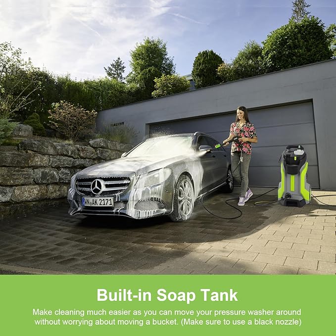 Electric Pressure Washer 5000PSI 4.0GPM Power Washers with M22-14mm Pressure Hose 33FT, Power Sprayers High Pressure with 1/4" QC Compatible Surface Cleaner for Home Cars Driveways, LGreen