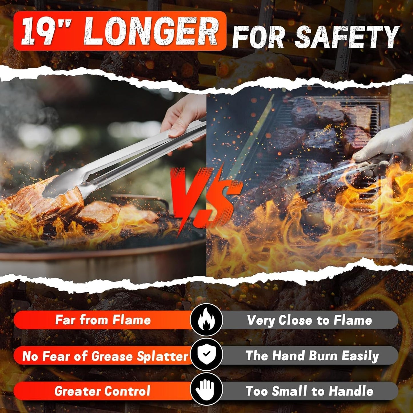 PURPLEBIRD Grill Set for Outdoor Grill 6 pcs - Heavy Duty Grilling Tools Set with Extra Long Handle, Stainless Grilling Accessories for Dad Gifts with Travel Bag, BBQ Utensils Kit for Outdoor Camping