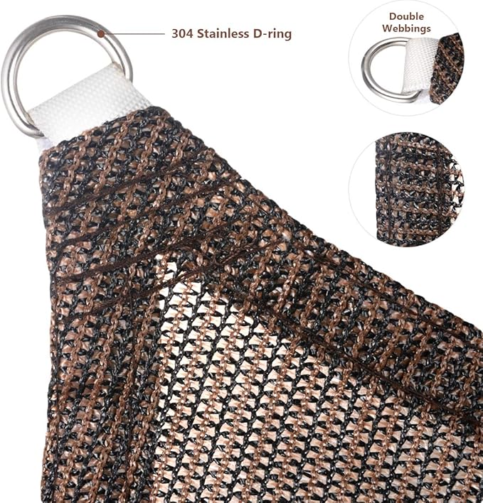 Eden's Decor Straight Flat-Edged Sun Shade Sail Rectangular 5' x 14' Brown UV-Blocking Outdoor Canopy Fabric Cloth Awning for Pergola Patio Garden Backyard Custom Size