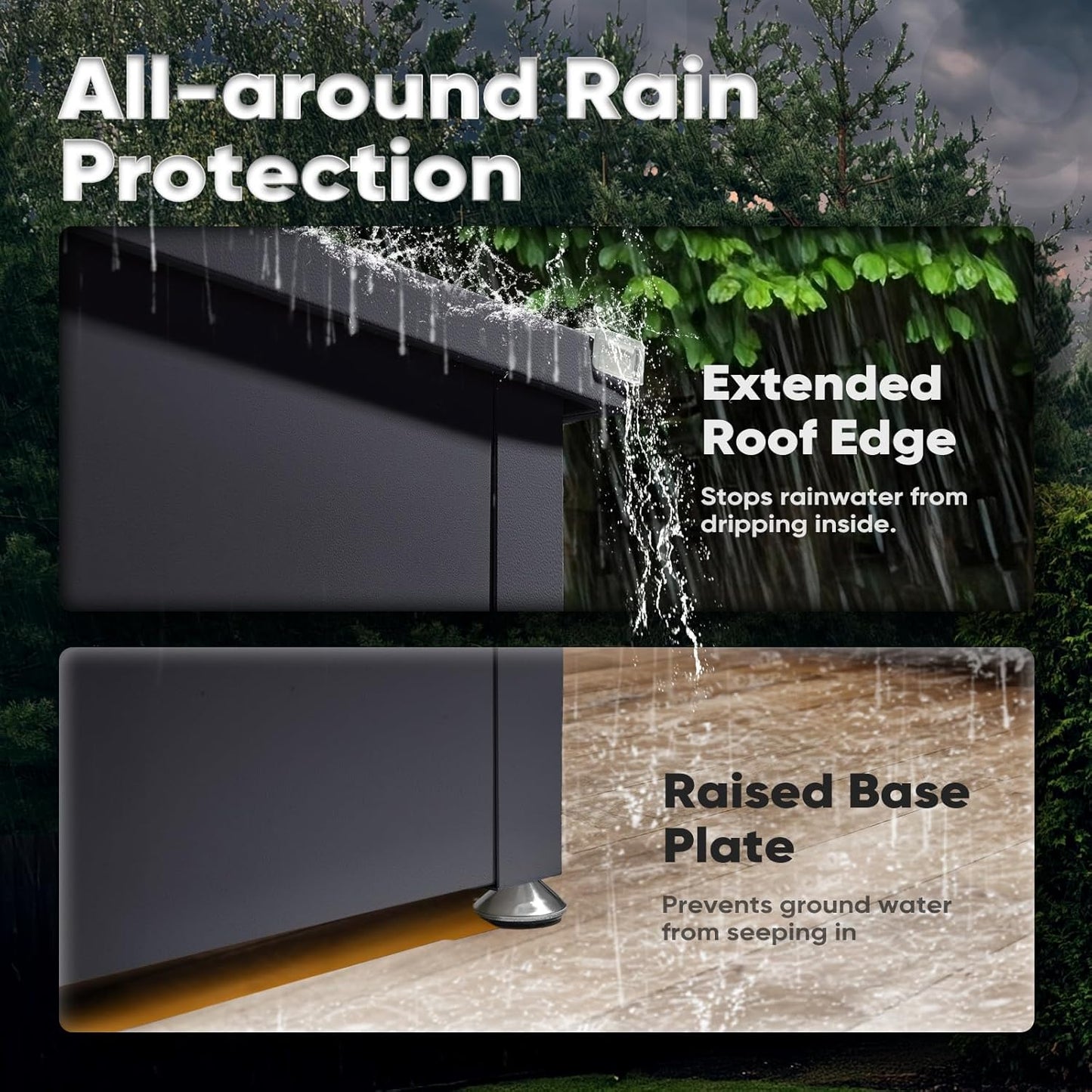 Quictent Metal Deck Box 150 Gallon Outdoor with Hydraulic Lid, Easy Assemble Waterproof Weather-Resistant Storage Bin, 660LBS Capacity for Patio/Garden/Poolside, Grey