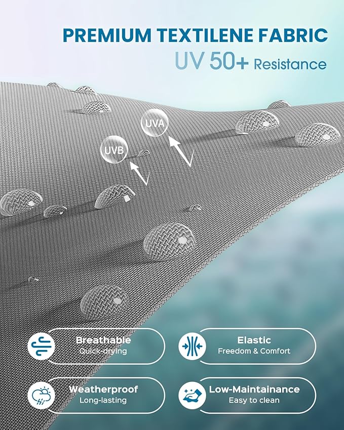 Pool Lounge Chairs Set of 3 (2 Chairs and 1 Side Table), Foldable Aluminum Chaise Lounge Outdoor with 5 Positions Recliner - Free Assembly - Patio Chaise Lounge Chair for Poolside, Yard