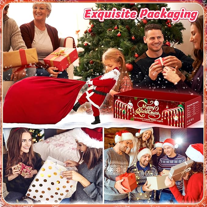 Solar Christmas Lights Outdoor Decorations: Candy Cane Light Waterproof for Yard Decorative Outside - Santa Claus Pathway Stake Lighting Patio Garden Path Street Decor 12 Pack