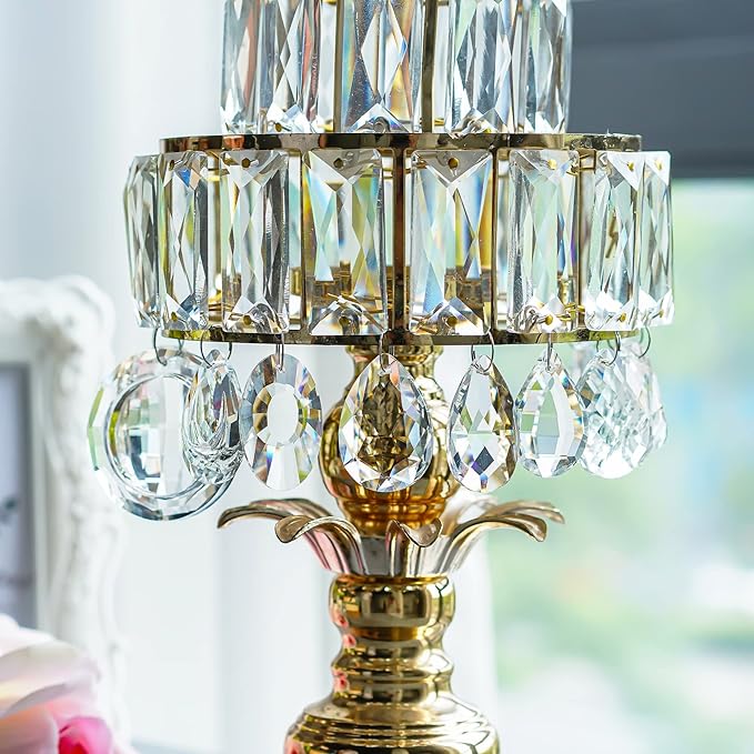 H&D 11pcs Clear Crystal Chandelier Lamp Lighting Drops Pendants Balls Prisms Hanging Glass Prisms Parts Suncatcher Home/House Decor