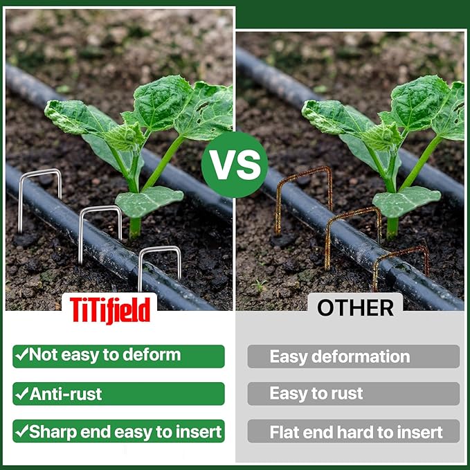 120 Pack Landscape Staples - 6 Inch Garden Stakes with Metal Yard Pins Lawn Ground Stakes Tent Stakes and Landscaping Stakes for Anchoring Sod Landscape Fabric and Irrigation Tubing