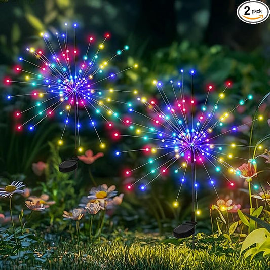 Garden Decor Solar Lights Outdoor,2Pack 120LED Waterproof Colorful Solar Garden Lights Your Outdoor Decoration,Yard, Patio, Porch,Flower Pot,Pathway,Christmas