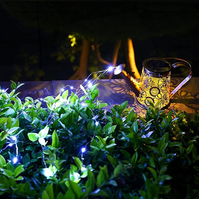 Solar Watering Can Lights Outdoor, Gardening Gifts for Mom Women Grandma Mother's Day, Waterproof Garden Decor Hanging Solar Lantern Lights, Outdoor Patio Yard Porch Decor for Birthday Christmas