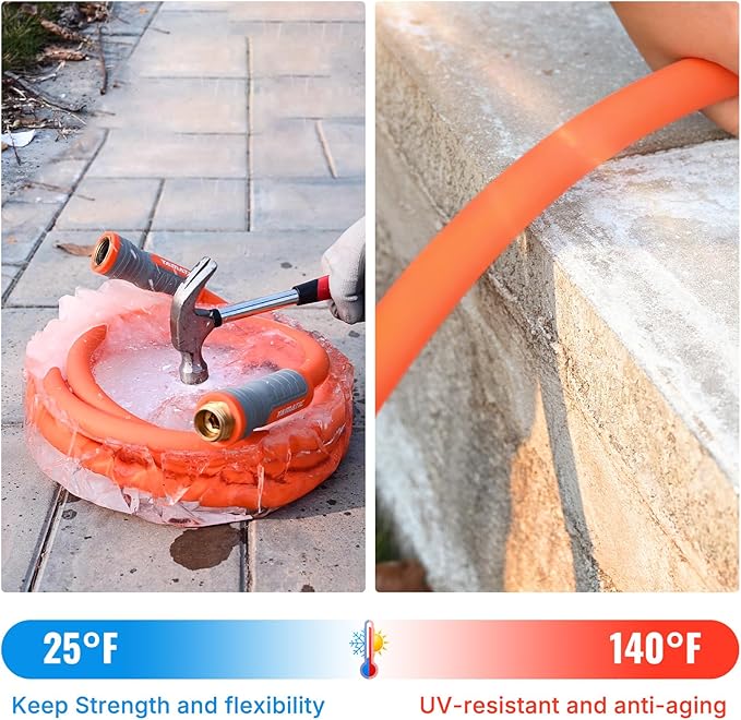 YAMATIC Heavy Duty Garden Hose 5/8 in x 20 ft with Swivel Fitting, Super Flexible Water Hose, All-weather, Lightweight, Burst 600 PSI