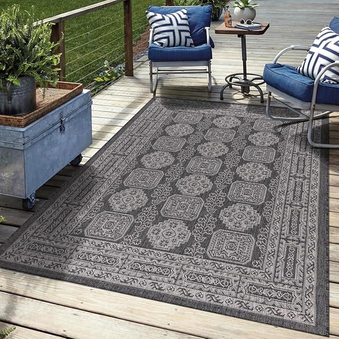 Keen Home Design Terrace Outdoor Throw Rug - 3x5 Washable Indoor/Outdoor Rug for Patio, Kitchen, Balcony, Beach, Garden, Deck and Porch, Size: 3'x5'