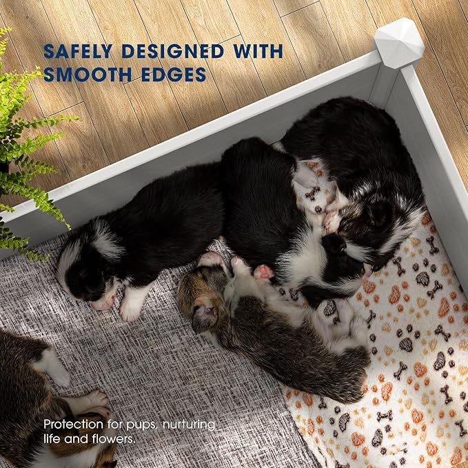 PASAMIC Durable Vinyl Raised Garden Bed, 4x4x1ft Raised Bed for Gardening, Planter Box with Open Bottom, Raised Garden Bed Outdoor, DIY Above Ground Garden Bed for Fruit, Vegetables, Herbs