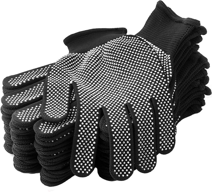24Pcs Work Gloves Anti-slip Knitted Stretchy Cloth Glove Thin Moist Glove Liners