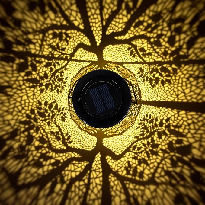 Solar Outdoor Lanterns Waterproof Hanging, Tree of Life Decorative Light Christmas Thanksgiving Birthday Gifts for Women Mom Grandma, Garden Decor for Garden Patio Yard Lawn Backyard Front Porch