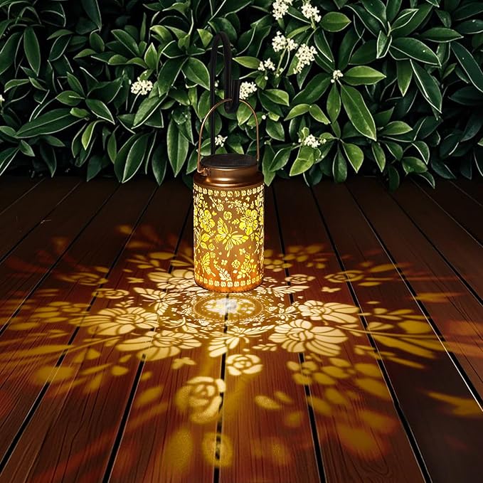 Butterfly Solar Lanterns Outdoor Waterproof, Metal Hanging Lights Decorations for Garden Yard Lawn Patio, Unique Butterfly Gifts for Women Mom Grandma Gardener Mother in Law Christmas