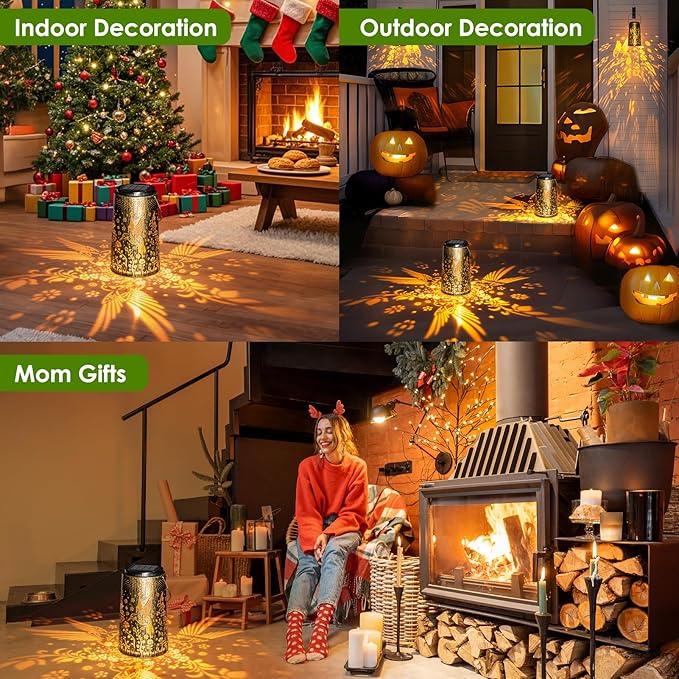 Hummingbird Outdoor Solar Lights for Yard, Hanging Solar Lanterns Outdoor Waterproof, Garden Decor Christmas Gifts for Mom Women Grandma, Hanging Decoration Outside for Yard, Patio, Porch, Lawn