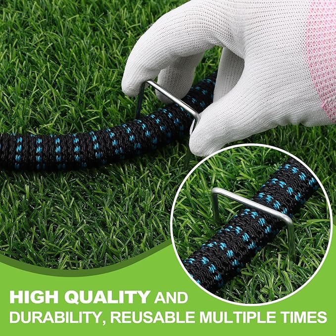 30 Pcs Galvanized Landscape Staples Metal Garden Stakes Heavy Duty for Ground Cover, U-Shaped Pins Yard Stakes Weed Barrier Fabric, Garden Hose, Drip Irrigation, 1.6 inch*(6+4 inch)