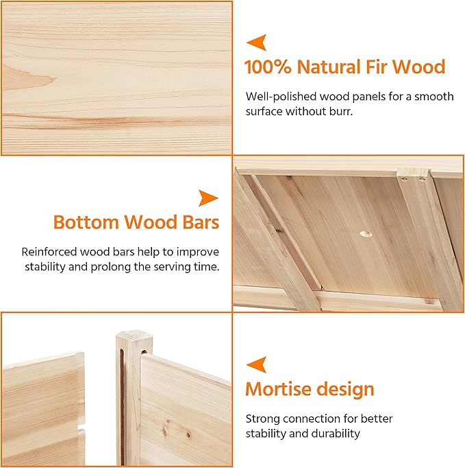 Yaheetech 47x23x32in Wooden Raised Garden Bed with Legs & Storage Shelf Horticulture Wooden Elevated Planter Box Vegetable Growing Bed for Flower/Herb/Backyard/Patio