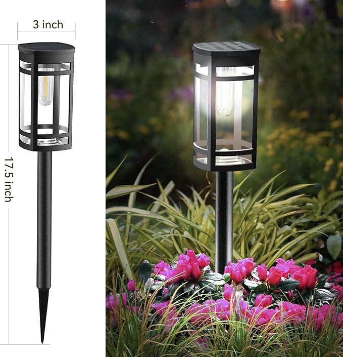 Solar Lights Outdoor Waterproof for Garden Pathway Walkway Driveway Yard Lawn Decorative Landscape Lighting. (Cool White Light, 1)