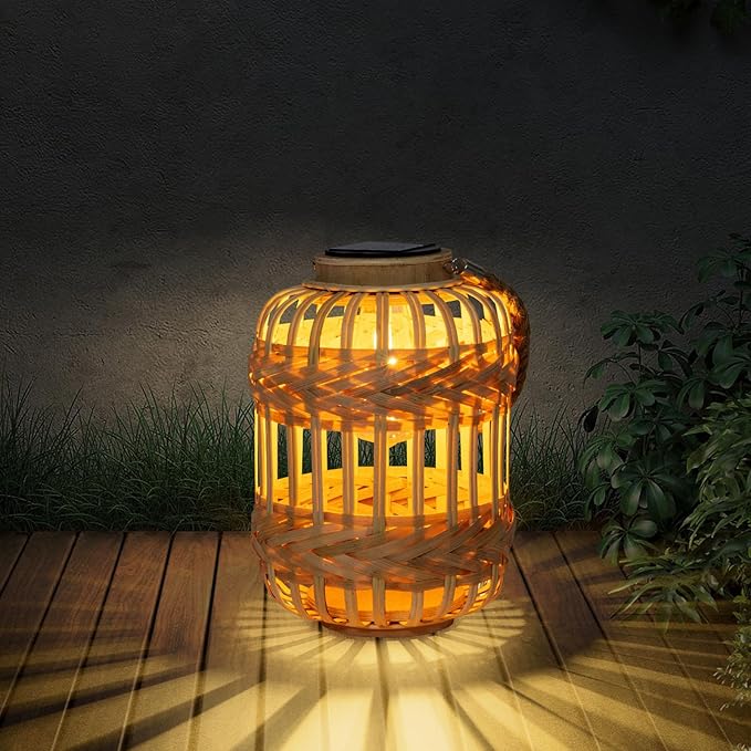 Solar Rattan Light - Outdoor Waterproof Solar Lanterns for Garden, Yard, Patio, Porch, Trees, Lawn, Pathway