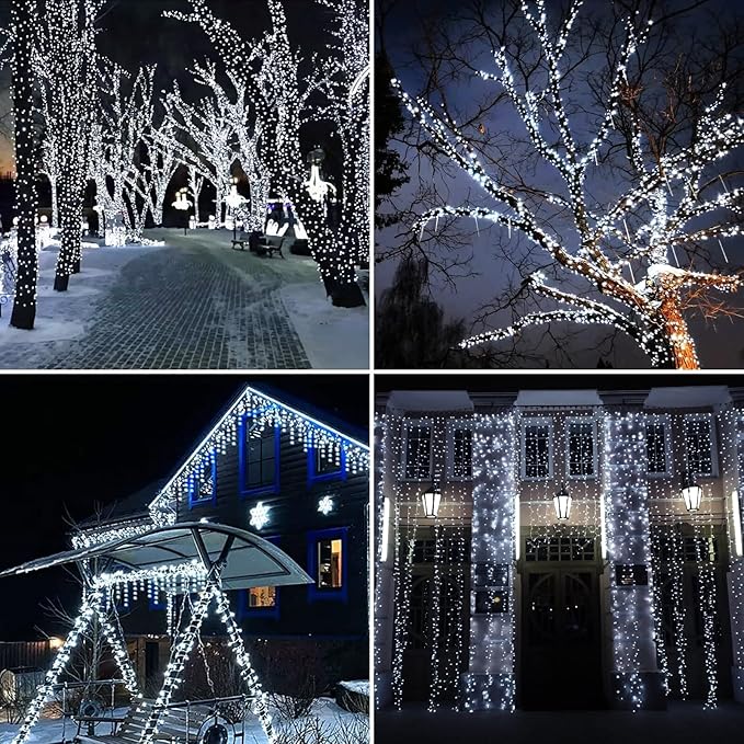 Solar String Lights Outdoor, 2 Pack 240 Led Solar Fairy Lights for Outside Waterproof 170ft Cool White Solar Lights 8 Lighting Mode Solar String Lights for Outside,Garden,Courtyards,Trees