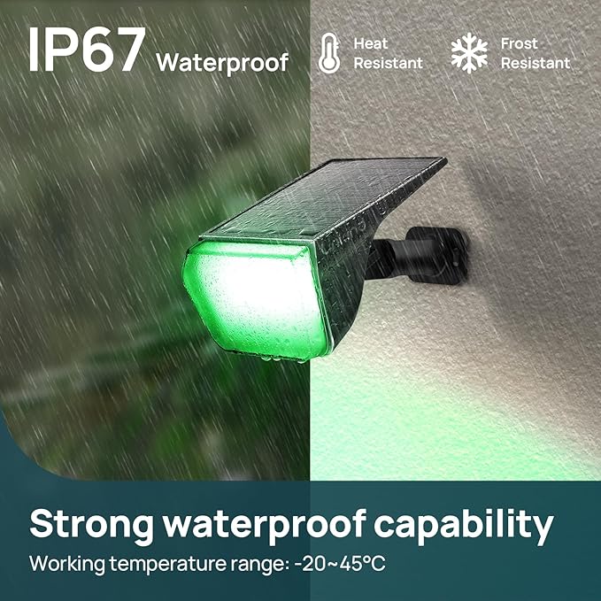 Linkind Solar Lights Outdoor, 50 LEDs Color Changing Spotlights, Solar RGB Light with 10 Lighting Modes and IP67 Waterproof, Multicolor Outdoor Lighting for Yard, Garden, Landscape Decorations, 6Pack