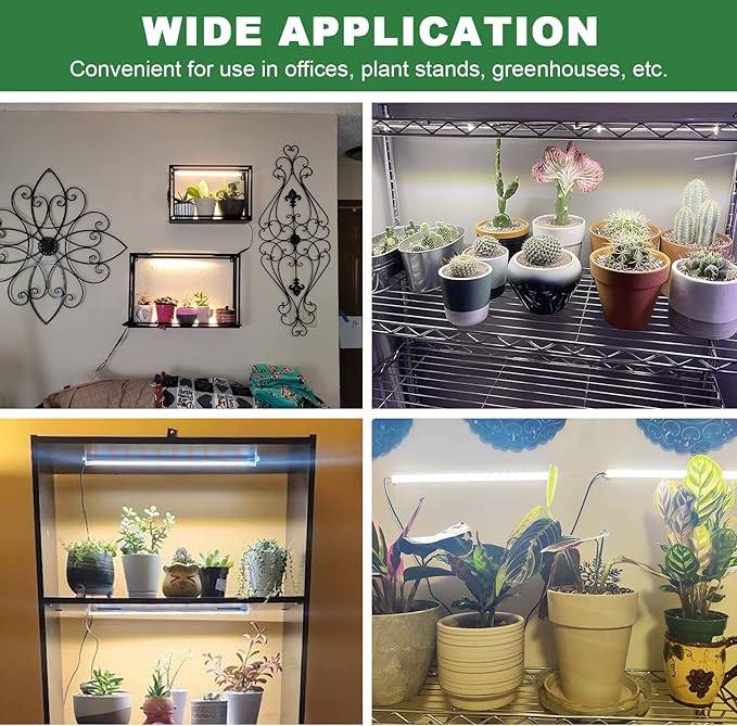 16" Plant Grow Light Strips, 120 LEDs Grow Lights for Indoor Plants Full Spectrum with Upgrade Timer 6/12/16 Hrs, 5 Dimmable Levels, 2 Pack Sunlike Grow Lamp for Hydroponics Succulent