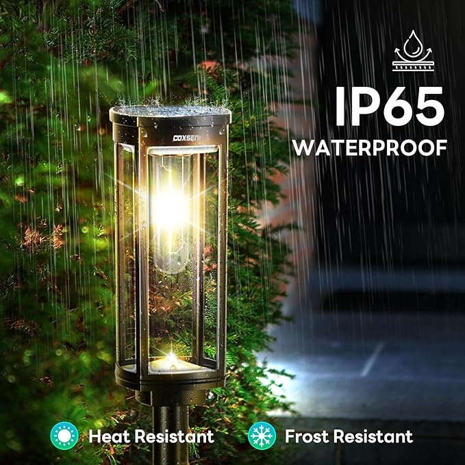 Solar Pathway Lights Outdoor 6 Pack, Bright Solar Path Lights Outside Waterproof, Walkway Light Solar Powered Landscape Lights for Driveway Lawn Patio Sidewalk Yard