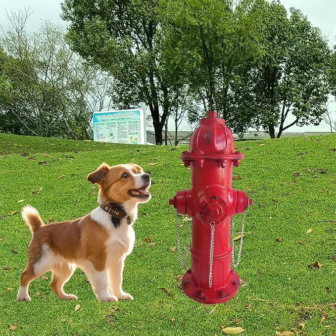 Fire Hydrant for Dogs to Pee On: Dog Fire Hydrant Pee Post Outdoor - 13" Training Post Statue for Yard Garden (Red)