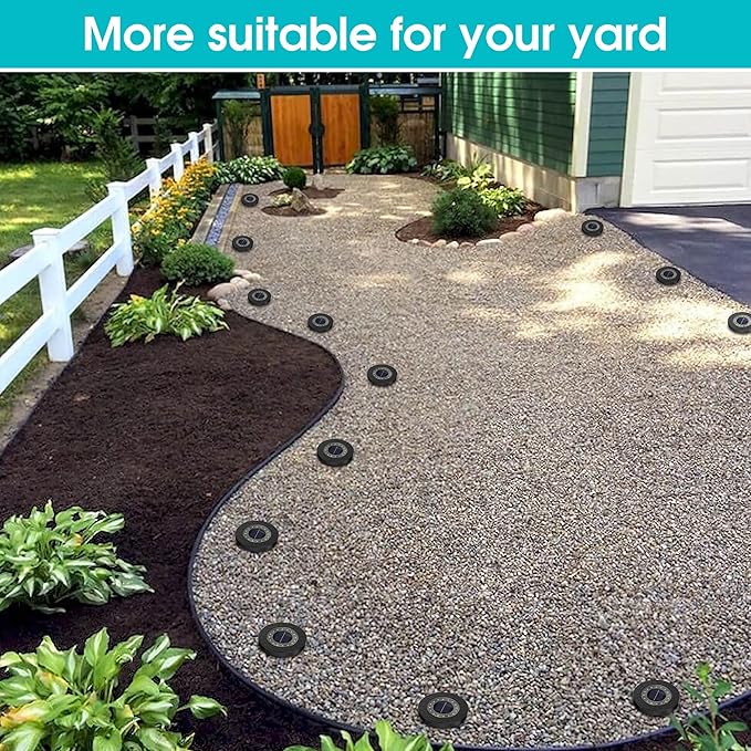 NFESOLAR Solar Ground Lights Outdoor 8 Pack, IP68 Waterproof Flat Solar Outdoor Lights Bright Solar Powered Landscape Lighting for Yard Garden Lawn Patio Driveway Pathway Decor (Warm White)